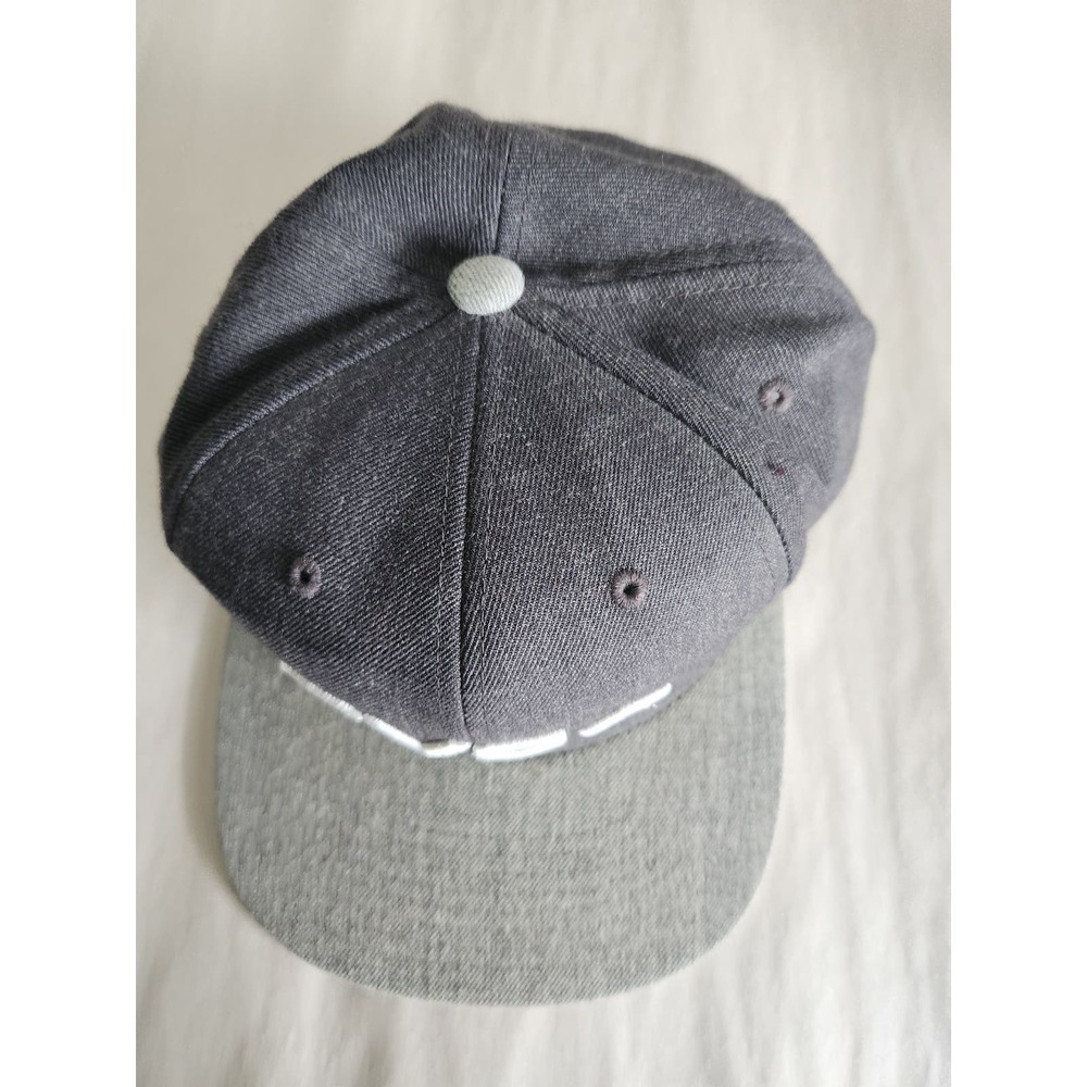 RVCA snap back trucker ball cap wool blend adjustable grey logo light wear OS - Picture 2 of 6